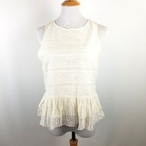 NWT LA Hearts cream lace top, sz M